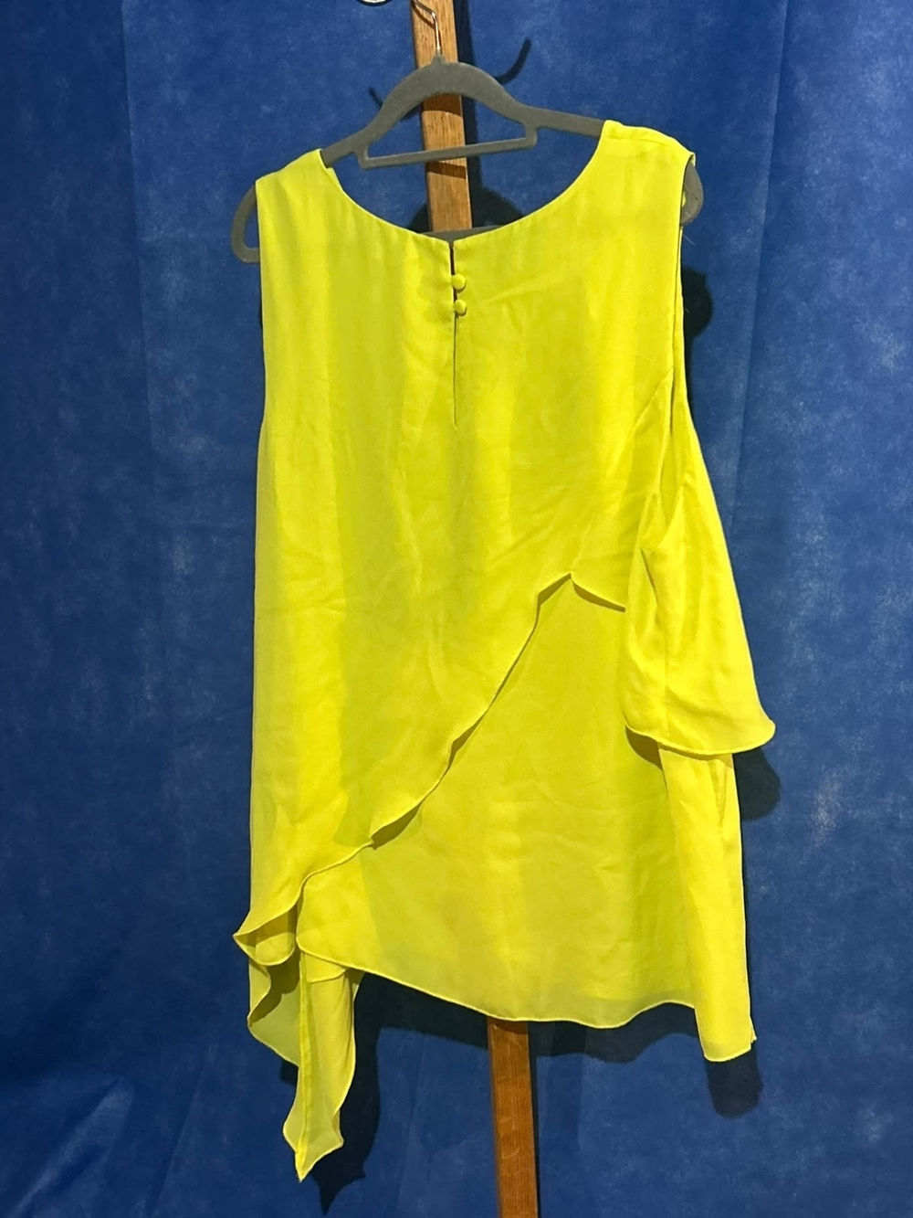Spense Bright Yellow Asymmetrical Ruffle Top